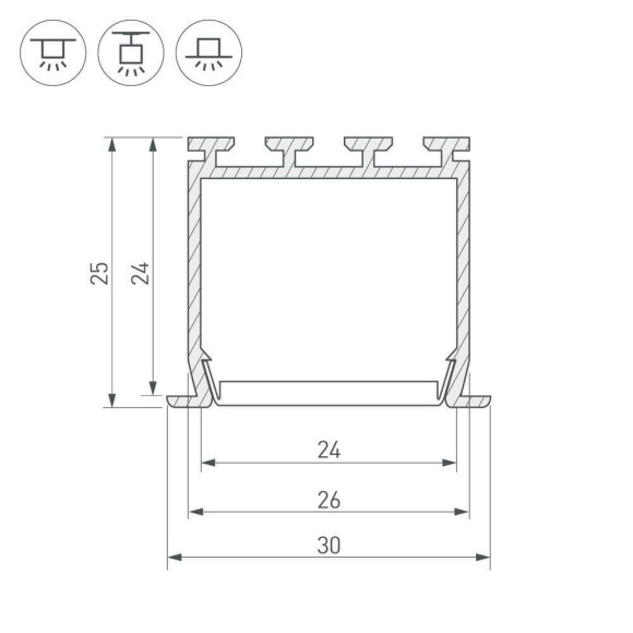 Профиль Arlight PLS-LOCK-H25-FS-2000 ANOD 016446