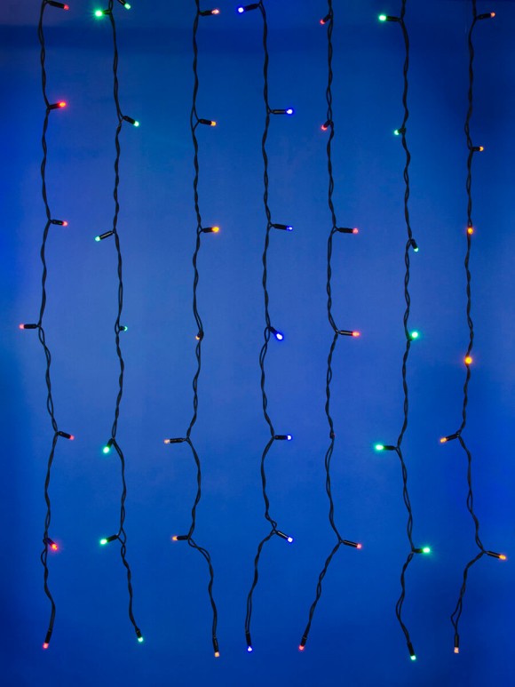 Уличная светодиодная гирлянда Uniel занавес (UL-00003937) разноцветный ULD-C2030-240/TBK Multi IP67