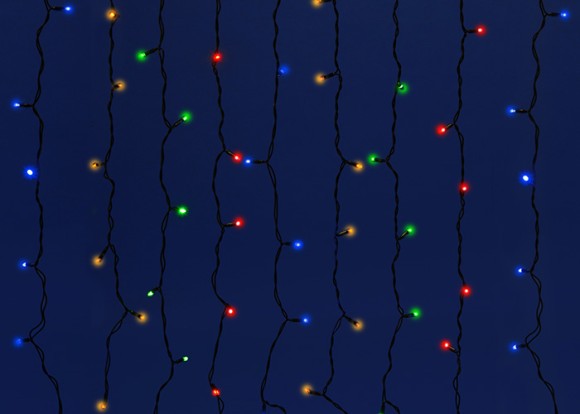 Уличная светодиодная гирлянда Uniel занавес (UL-00003937) разноцветный ULD-C2030-240/TBK Multi IP67