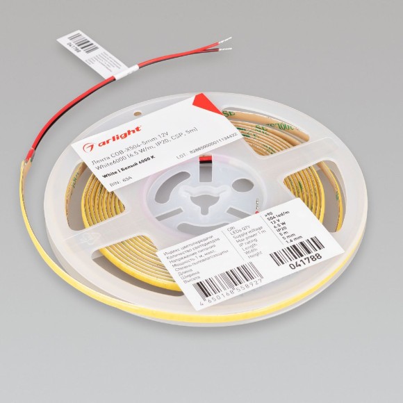Светодиодная лента Arlight COB-X504-5mm 12V White6000 (6.5 W/m, IP20, CSP, 5m) 041788