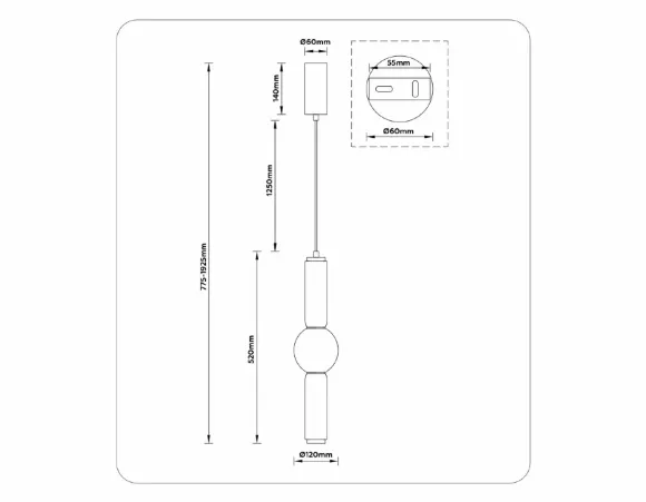 Подвесной светильник Ambrella Light High Light Modern LH11023, 3000, Теплый белый, 80