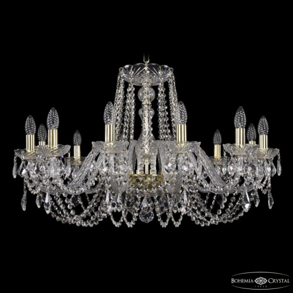 Подвесная люстра Bohemia Ivele Crystal 1402/12/300 G Leafs