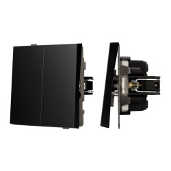 Механизм выключателя двухклавишный проходной Arlight SWT-TENDO-MKP2-PL-BK (230V, 10A) 054067