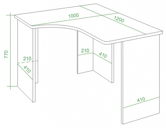 Стол письменный Домино Lite СКЛ-Угл120 MER_SKL-Ugl120-bez-tumby-K-LEV