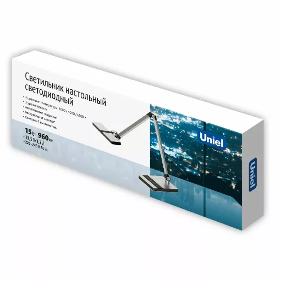 Настольная лампа Uniel ULM-D110 15W/3000-6500K/DIM SILVER UL-00011289, 80