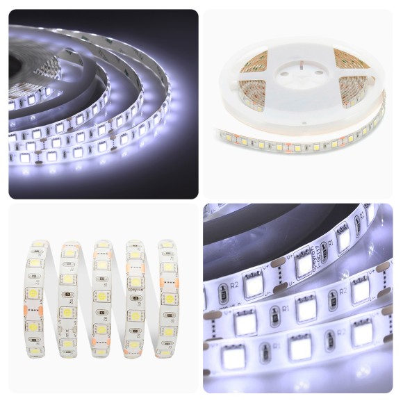 Светодиодная лента Apeyron 12В 14,4Вт/м smd5050 60д/м IP65 700Лм/м 1м 6500К 259BL