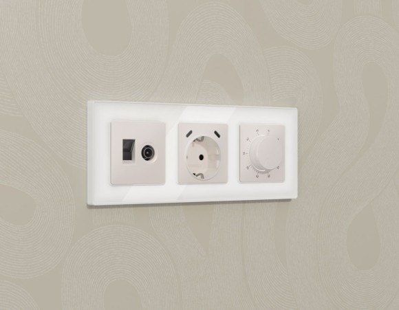 Комплект механизма электрической розетки 2USB С+C 20W Ambrella Volt MA210510 (быстрая зарядка) с/з на винтовых зажимах 16A-250V Alfa Жемчуг Quant