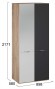 Шкаф платяной Глосс СМ-319.07.005 TRI_264483