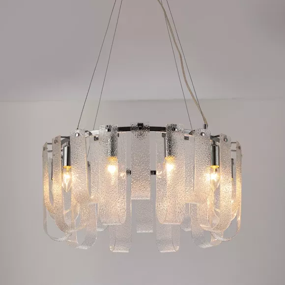Подвесная люстра Arte Lamp Denebola A4074LM-10CC, Хром, Прозрачный, Металл, крупный план