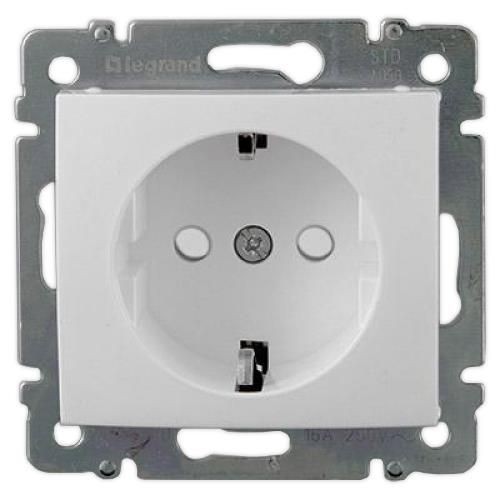 Розетка 2К+3 Legrand Valena 16A 250V с/з со шторками винтовой зажим белая 774421