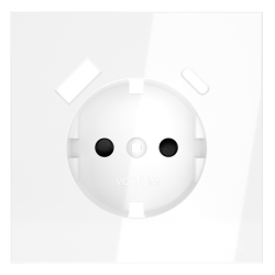 Накладка для розетки с заземлением и защитными шторками, с USB A+C Voltum S70 (белый глянцевый) VLS001001