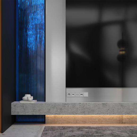 Накладка для розетки телевизионной оконечной TV+SAT Voltum S70 (серый) VLS001616