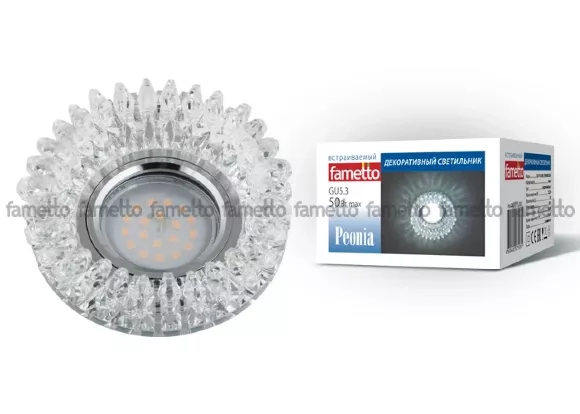 Встраиваемый светильник Fametto Peonia DLS-P113 GU5.3 CHROME/CLEAR Встраиваемый светильник Fametto Peonia DLS-P113 GU5.3 CHROME/CLEAR
