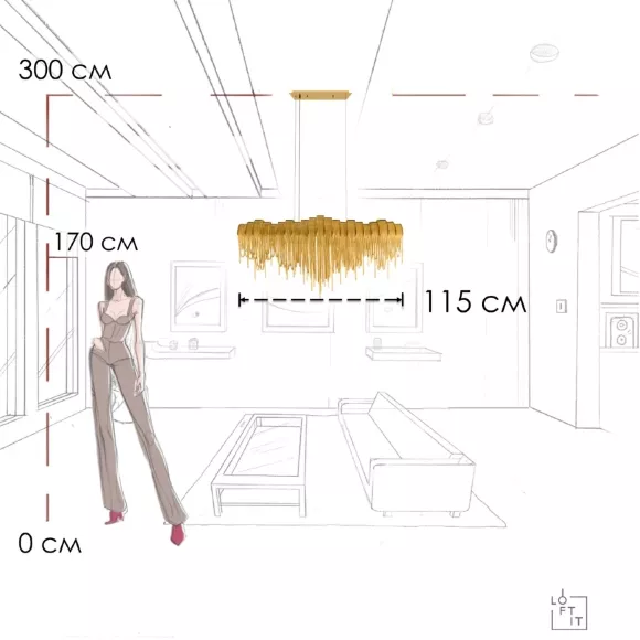 Подвесная люстра Loft IT Volver 10404/1150L GD, Золото Подвесная люстра Loft IT Volver 10404/1150L GD, Золото