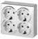 Розетка четырехместная с заземлением со шторками Эра 11-2211-03 Б0063022