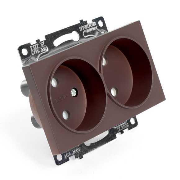 Розетка 2-местная с защитной шторкой Stekker Катрин GLS10-7113-04 49026