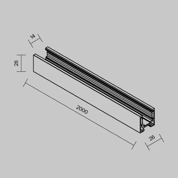 Шинопровод низкопрофильный накладной Maytoni Magnetic track system Exility TRXMN034-412W, Белый, Алюминий, Германия, вид сбоку Шинопровод низкопрофильный накладной Maytoni Magnetic track system Exility TRXMN034-412W, Белый, Алюминий, Германия, вид сбоку