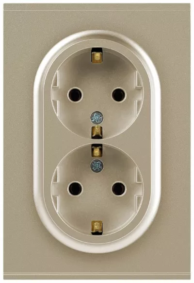 Розетка Эра Arktik 16-2104-04 двойная с заземлением 2X2P+E Schuko 16А-250В шампань Б0070447
