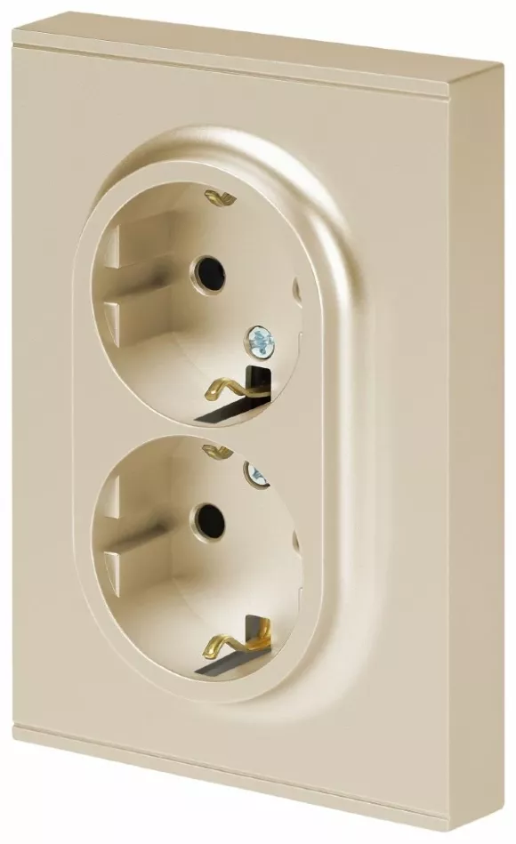 Розетка Эра Arktik 16-2104-04 двойная с заземлением 2X2P+E Schuko 16А-250В шампань Б0070447, Пластик, Россия Розетка Эра Arktik 16-2104-04 двойная с заземлением 2X2P+E Schuko 16А-250В шампань Б0070447, Пластик, Россия