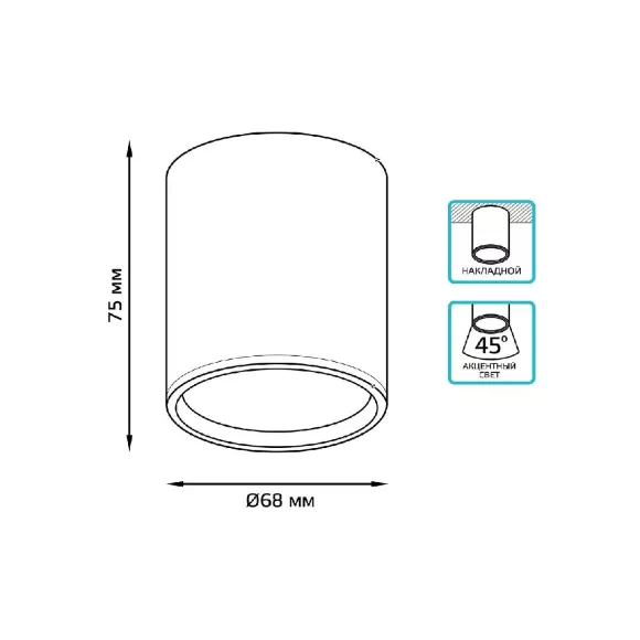 Потолочный светодиодный светильник Gauss Overhead HD019 Потолочный светодиодный светильник Gauss Overhead HD019