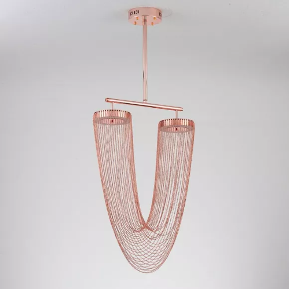Люстра на штанге Delight Collection Otero 8608P copper, вид снизу