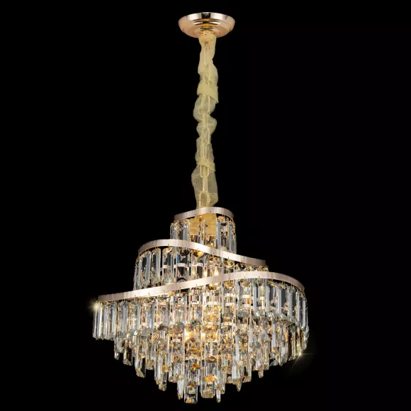 Подвесная люстра Citilux Naiad CL315152, Золото, Прозрачный, Металл, декоративные элементы крупным планом