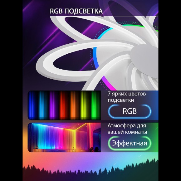 Потолочная люстра с пультом управления Natali Kovaltseva Spektr LED LAMPS 81108/6C