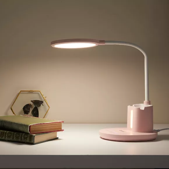 Настольная лампа Uniel ULM-D150 15W/3000-6500K/DIM PINK UL-00011293, основание крупным планом Настольная лампа Uniel ULM-D150 15W/3000-6500K/DIM PINK UL-00011293, основание крупным планом