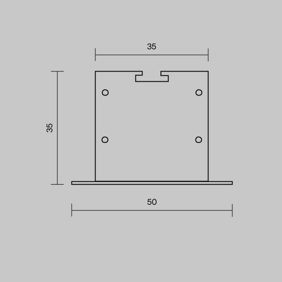 Комплект заглушек для профиля 50×35 2шт Maytoni Led Strip ALM-5035T-B-EC 642035