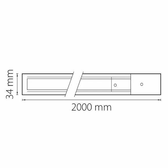 Шинопровод двухконтактный однофазный накладной Barra Lightstar 502025-1, Металл, Италия