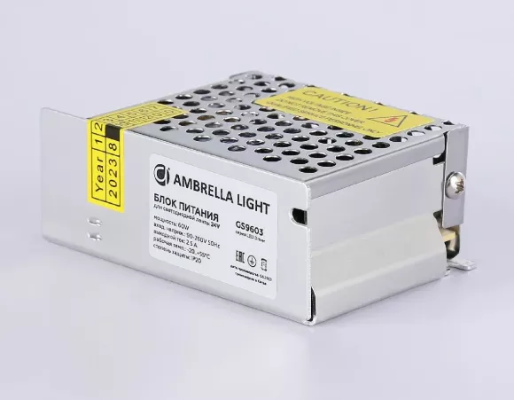 Блок питания Ambrella Light LED Driver 24V 60Вт AC90-260 2.5A IP20 GS9603, светодиодный модуль