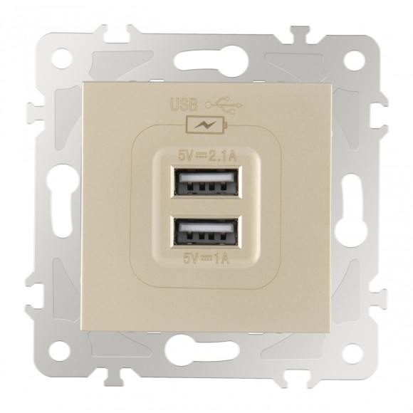 Розетка USB 2.1А+1А Arte Milano 203.46-1.shampan