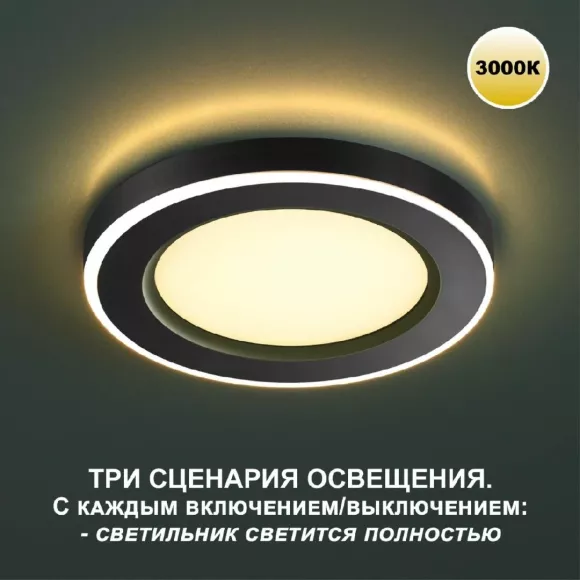 Встраиваемый светильник Novotech Span 359019, Черный, Белый, Теплый белый