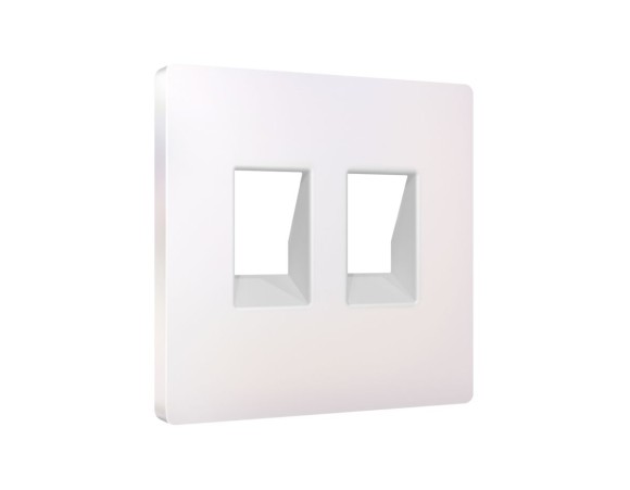 Лицевая панель Alfa (Жемчуг) для компьютерной/телефонной двойной розетки RJ-45/RJ-11 Quant Ambrella Volt AP2121