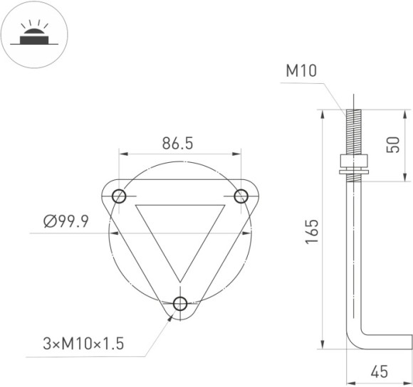 Ландшафтный светильник Arlight LGD-GUIDE-BOLL-H1000-20W Warm3500-MIX (GR, 280 deg, 230V) 047690