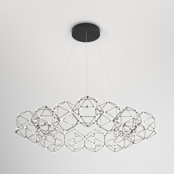 Подвесная светодиодная люстра Eurosvet Uma 90169/15 черный жемчуг