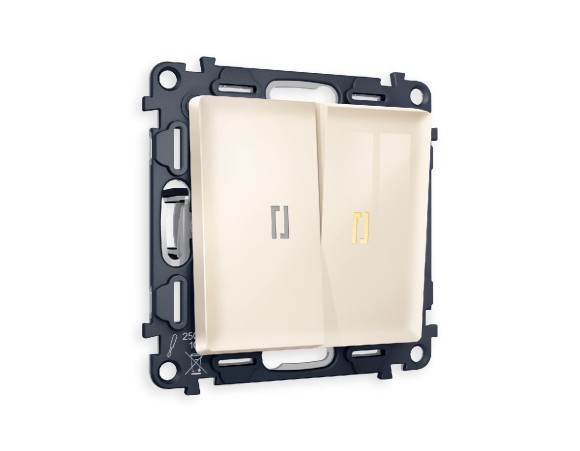 Комплект механизма 2-кл проходного выключателя с подсветкой Ambrella Volt Alfa MA304030