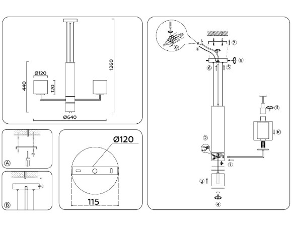 Подвесная люстра Ambrella Light High Light Heigh Light LH56011
