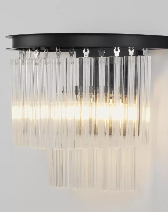 Настенный светильник Moderli Avista V10373-2W, Классика, Прозрачный, Черный Настенный светильник Moderli Avista V10373-2W, Классика, Прозрачный, Черный