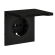 Накладка для розетки с заземлением, защитными шторками и крышкой Voltum S70 (черный матовый) VLS000808