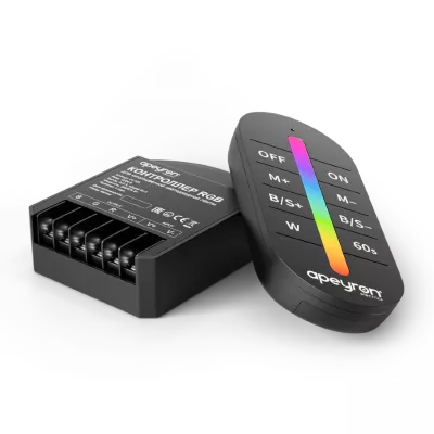 Контроллер RGB 12В/24В, 288вт/576Вт, 3 канала, 24А, IP20, ПДУ RF сенсорный (без батареек) Apeyron 04-103