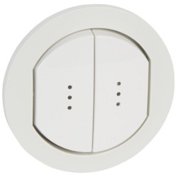 Лицевая панель Legrand Celiane переключателя двухклавишного с подсветкой белая 067804