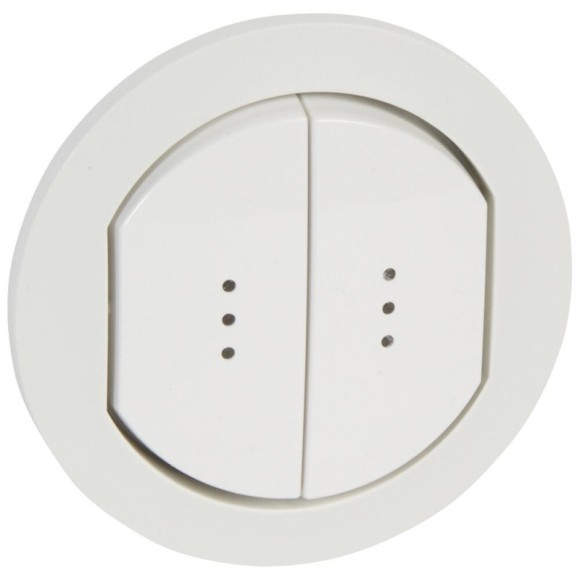 Лицевая панель Legrand Celiane переключателя двухклавишного с подсветкой белая 067804