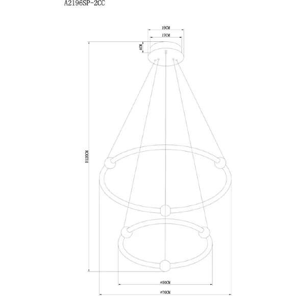 Подвесной светильник Arte Lamp Harley A2196SP-2CC, 3000, 6000