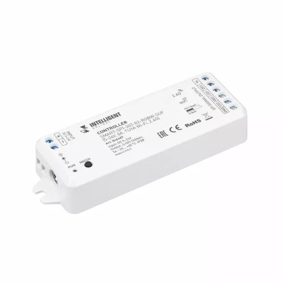 Контроллер Arlight SMART-SPI-302-82-RGBW-SUF (5-24V, 8A, TUYA Wi-Fi, 2.4G) 046487 Контроллер Arlight SMART-SPI-302-82-RGBW-SUF (5-24V, 8A, TUYA Wi-Fi, 2.4G) 046487