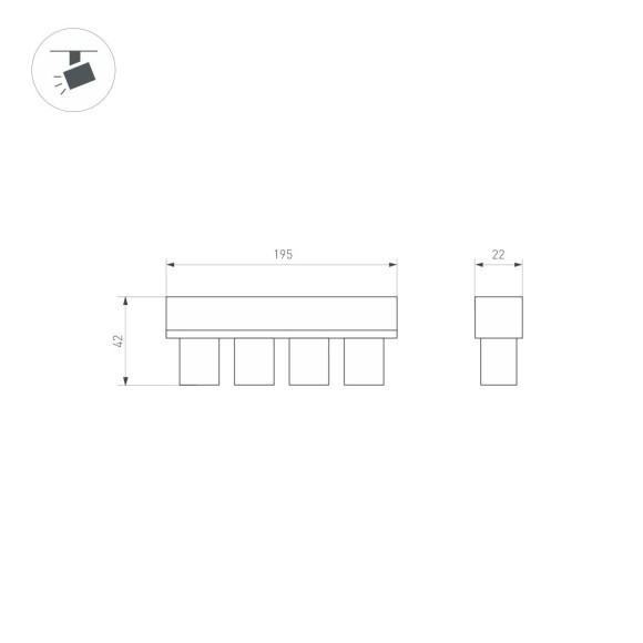 Трековый светильник Arlight MAG-ORIENT-KRATER-L195-12W Day4000 (WH, 25 deg, 48V, DALI) 037331