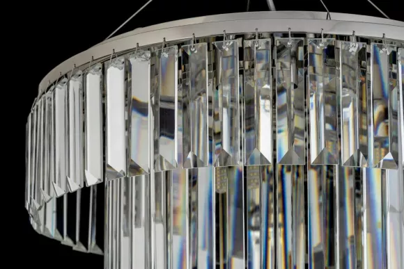 Подвесная люстра Arti Lampadari Enio E 1.5.D50.100 NP, Никель, Прозрачный, Металл, декоративные элементы крупным планом Подвесная люстра Arti Lampadari Enio E 1.5.D50.100 NP, Никель, Прозрачный, Металл, декоративные элементы крупным планом