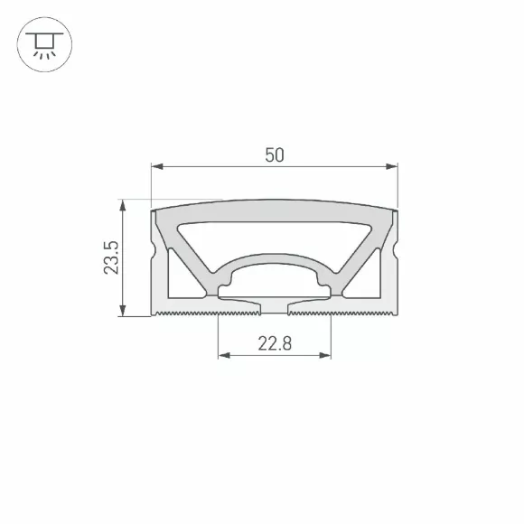 Силиконовый профиль Arlight WPH-FLEX-5025-TOP-S23-10m WHITE 050136 Силиконовый профиль Arlight WPH-FLEX-5025-TOP-S23-10m WHITE 050136