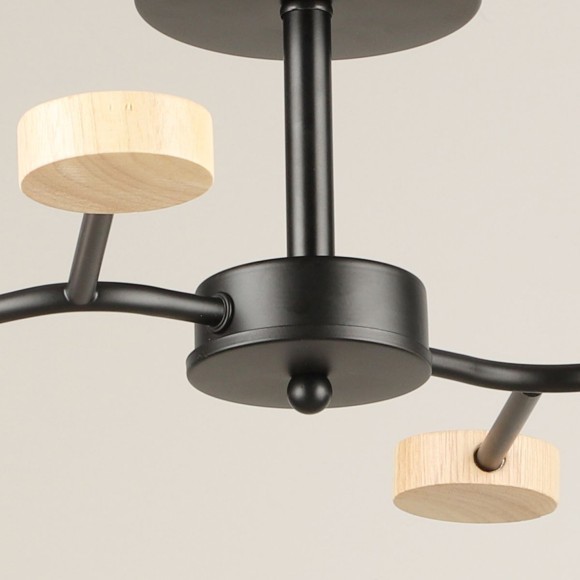 Люстра на штанге Reluce 03860-0.3-04 BK+WOOD GX53