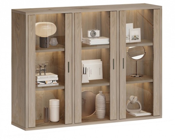 Тумба-витрина Домино СУ(ш3в1)+3ФС MER_SUsh3v1-3FS-N-nelson